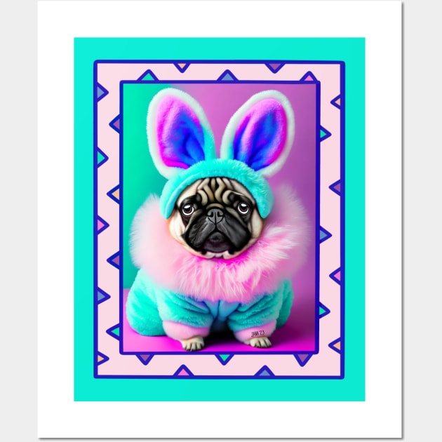 Easter Puggy! Wall Art by FivePugs